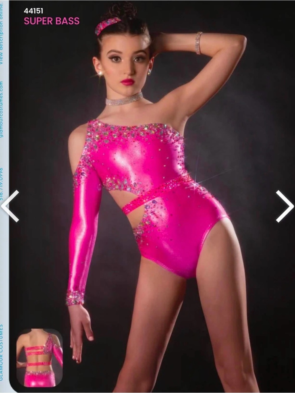 Kids One-Shoulder Hot Pink Sparkle Dance Costume